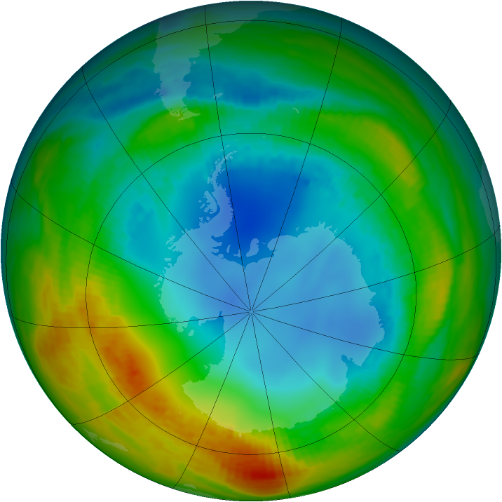 Antarctic ozone map for 04 August 1988